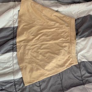 Khaki suede skirt with flower